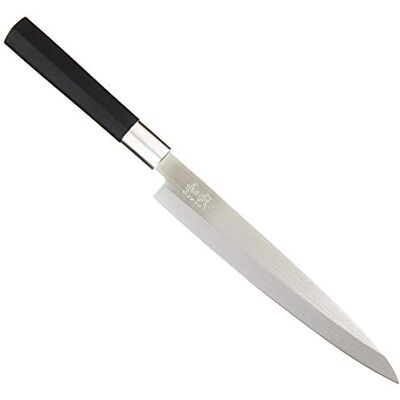 KAI Wasabi Black Yanagiba 8.25" Bladlengte Gepolijst 6A/1K6 roestvrij staal 58 (±1) HRC Zwart polypropyleen handvat Sushi mes, Sashimi Mes Made in Japan KAI Wasabi Black Yanagiba 8.25" Bladlengte Gepolijst 6A/1K6 roestvrij staal 58 (±1) HRC Zwart polypropyleen handvat Sushi mes, Sashimi Mes Made in Japan