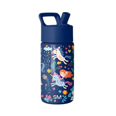 Simple Modern Summit Drinkfles met rietje voor kinderen, herbruikbare geïsoleerde roestvrijstalen drinkfles voor meisjes en kinderen, 415 ml, Unicorn Rainbows Simple Modern Summit Drinkfles met rietje voor kinderen, herbruikbare geïsoleerde roestvrijstalen drinkfles voor meisjes en kinderen, 415 ml, Unicorn Rainbows