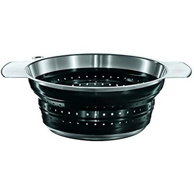 RÖSLE Keuken Vergiet Opvouwbaar, Roestvrij Staal, Zwart, Diameter 24 Cm RÖSLE Keuken Vergiet Opvouwbaar, Roestvrij Staal, Zwart, Diameter 24 Cm