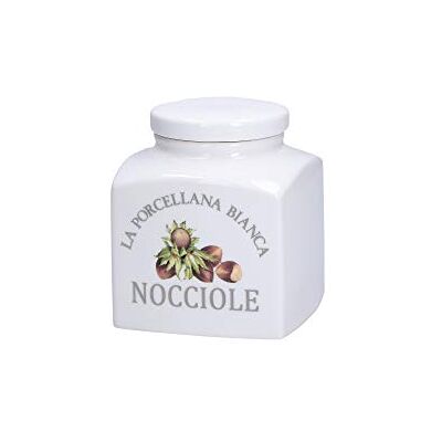 LA PORCELLANA BIANCA La Porselein Bianca Deco hazelnootdoos in geschenkdoos opslag, blikjes en containers keukenblikjes porselein 500 CC; 9,5 x 9,5 x 11,5 cm LA PORCELLANA BIANCA La Porselein Bianca Deco hazelnootdoos in geschenkdoos opslag, blikjes en containers keukenblikjes porselein 500 CC; 9,5 x 9,5 x 11,5 cm