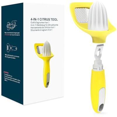 KITCHENDAO 4-in-1 citrusgereedschap citroenschil en rasp sapzeef ter voorkoming van rommel ophanglus en compact ontwerp voor eenvoudige opslag vaatwasmachinebestendig KITCHENDAO 4-in-1 citrusgereedschap citroenschil en rasp sapzeef ter voorkoming van rommel ophanglus en compact ontwerp voor eenvoudige opslag vaatwasmachinebestendig