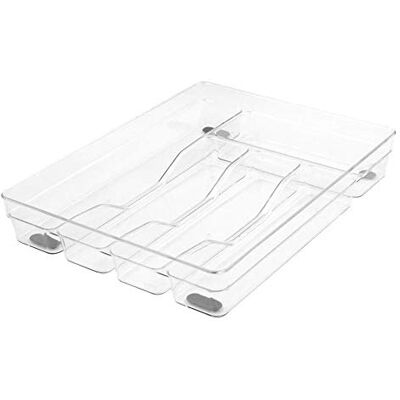 Glad GLD-71059 lade pantry opslag Silverware Organizer U Bestek Box Antislip Voeten Helder 13.3X10.3X2.2In, Plastic Glad GLD-71059 lade pantry opslag Silverware Organizer U Bestek Box Antislip Voeten Helder 13.3X10.3X2.2In, Plastic