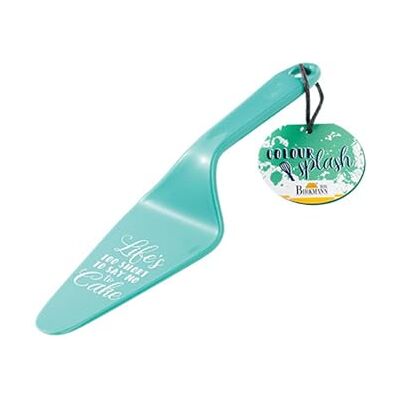 RBV Birkmann Birkmann, Colour Kitchen taartschep met spreuk, turquoise, 26 x 6 cm, kunststof, vaatwasmachinebestendig, 429789 RBV Birkmann Birkmann, Colour Kitchen taartschep met spreuk, turquoise, 26 x 6 cm, kunststof, vaatwasmachinebestendig, 429789
