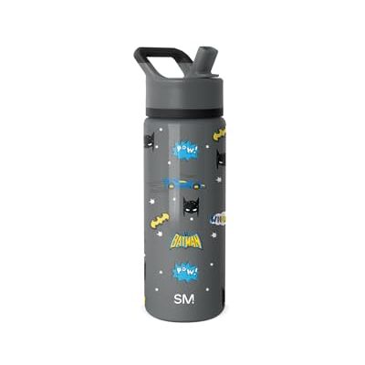 Simple Modern DC Comics Batman Kids Water Bottle with Straw Lid Reusable Insulated Stainless Steel Cup for School Summit Collection 18oz, Batman POW! Simple Modern DC Comics Batman Kids Water Bottle with Straw Lid Reusable Insulated Stainless Steel Cup for School Summit Collection 18oz, Batman POW!