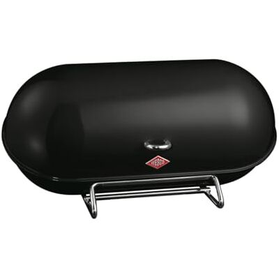 WESCO Broodtrommel Breadboy met klapvrij draaideksel in de kleur zwart, gepoedercoat plaatstaal, ventilatiegaten en stabiele handgreep WESCO Broodtrommel Breadboy met klapvrij draaideksel in de kleur zwart, gepoedercoat plaatstaal, ventilatiegaten en stabiele handgreep