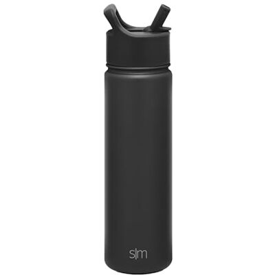 Simple Modern Summit 650mL (22oz) Waterfles met herbruikbaar rietje Hydro-vacuüm geïsoleerde 18/8 roestvrijstalen kolf met brede mond Middernacht zwart Summit roestvrijstalen waterflessen, metalen beker, lekvrij, voor school, sportschool, reizen, sport, Simple Modern Summit 650mL (22oz) Waterfles met herbruikbaar rietje Hydro-vacuüm geïsoleerde 18/8 roestvrijstalen kolf met brede mond Middernacht zwart Summit roestvrijstalen waterflessen, metalen beker, lekvrij, voor school, sportschool, reizen, sport,