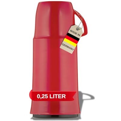 Helios Isolerende Fles Elegance - 0,25L, Kunststof, Rood, Beker met Handvat Helios Isolerende Fles Elegance - 0,25L, Kunststof, Rood, Beker met Handvat