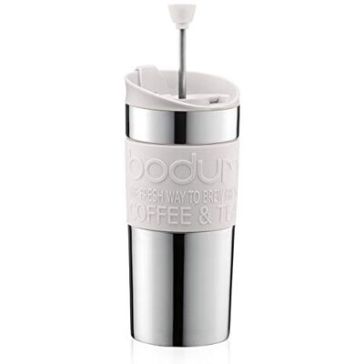 Bodum Travel Press Cafetière, French Press System, dubbelwandig, 0,35 liter, crèmekleurig, crème Bodum Travel Press Cafetière, French Press System, dubbelwandig, 0,35 liter, crèmekleurig, crème