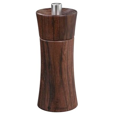 Zassenhaus FRANKFURT Zoutmolen, 14 cm, notenhout, met traploos verstelbaar hoogwaardig keramisch maalwerk, gevulde kruidenmolen, diameter 5,4 × 14 cm Zassenhaus FRANKFURT Zoutmolen, 14 cm, notenhout, met traploos verstelbaar hoogwaardig keramisch maalwerk, gevulde kruidenmolen, diameter 5,4 × 14 cm