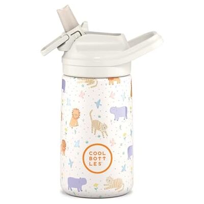 Cool Bottles Geïsoleerde waterfles van roestvrij staal 36 uur koud en 18 uur warm Roar Time 350 ml Cool Bottles Geïsoleerde waterfles van roestvrij staal 36 uur koud en 18 uur warm Roar Time 350 ml