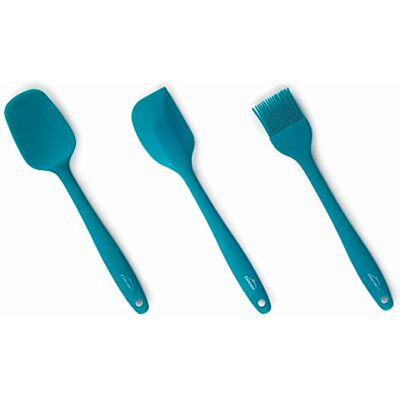 Lacor 64452 Ocean keukengerei, 3-delig, lepel, keukenspatel en keukenborstel, siliconen, metalen kern, antiaanbaklaag, vaatwasmachinebestendig, lengte 27,5 cm Lacor 64452 Ocean keukengerei, 3-delig, lepel, keukenspatel en keukenborstel, siliconen, metalen kern, antiaanbaklaag, vaatwasmachinebestendig, lengte 27,5 cm