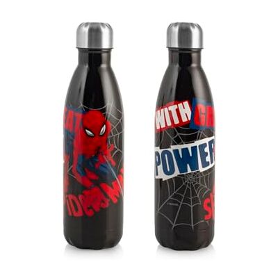 H&H Spiderman Black Marvel Thermosfles van roestvrij staal, 0,5 l H&H Spiderman Black Marvel Thermosfles van roestvrij staal, 0,5 l