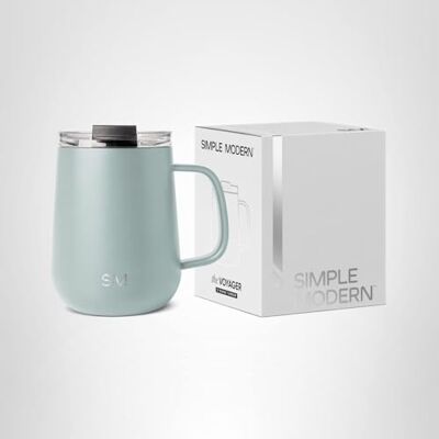 Simple Modern Reiskoffiemok met deksel en handvat Herbruikbare geïsoleerde roestvrijstalen koffiebeker theekop Geschenken voor vrouwen mannen hem haar Voyager Collectie 12 oz Zeeglas Salie Simple Modern Reiskoffiemok met deksel en handvat Herbruikbare geïsoleerde roestvrijstalen koffiebeker theekop Geschenken voor vrouwen mannen hem haar Voyager Collectie 12 oz Zeeglas Salie