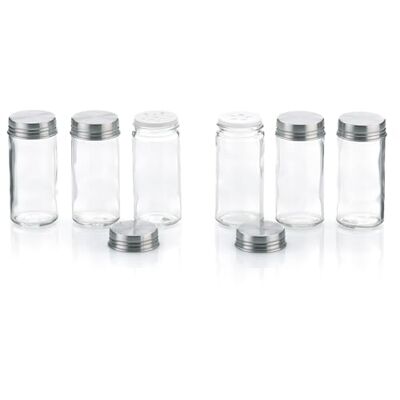 Kela 10859 Kruidenpotjes, 6 stuks, grof en fijn, glas/roestvrij staal, Fidelis Kela 10859 Kruidenpotjes, 6 stuks, grof en fijn, glas/roestvrij staal, Fidelis