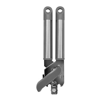 FACKELMANN Mode blikopener, blikopener met flesopener, met ophanglus, roestvrij staal, 21x5x5cm, grijs en zilver FACKELMANN Mode blikopener, blikopener met flesopener, met ophanglus, roestvrij staal, 21x5x5cm, grijs en zilver