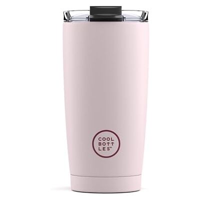 Cool Bottles Thermosbeker 550 ml RVS Tumbler Beker 5u warm / 10u koud Lekvrije Koffiebeker BPA-vrij Pastel Pink Cool Bottles Thermosbeker 550 ml RVS Tumbler Beker 5u warm / 10u koud Lekvrije Koffiebeker BPA-vrij Pastel Pink