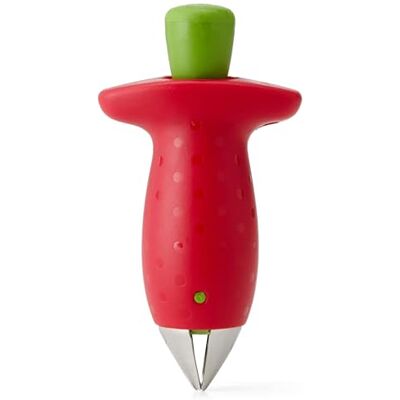 Chef'n StemGem Aardbeienontkroner, Voor het Verwijderen Van Kern en Blad, Ideaal Voor Bakken en Jam Maken, Roestvrij Staal, 12,7 x 5,08 x 2,54 Centimeter, Rood/Groen, 102-138-005 Chef'n StemGem Aardbeienontkroner, Voor het Verwijderen Van Kern en Blad, Ideaal Voor Bakken en Jam Maken, Roestvrij Staal, 12,7 x 5,08 x 2,54 Centimeter, Rood/Groen, 102-138-005