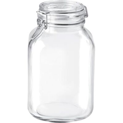 Bormioli Rocco Fido inmaakglas 3 LT. met beugelsluiting, glas, doorzichtig, 1 verpakking Bormioli Rocco Fido inmaakglas 3 LT. met beugelsluiting, glas, doorzichtig, 1 verpakking