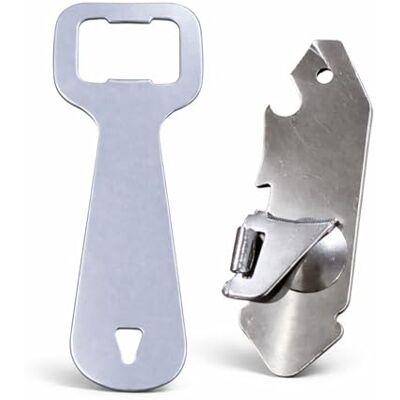 PARENCE Set flesopeners 8 cm en 10,5 cm, solide en praktisch versterkt roestvrij staal blikopener en flesopener, multifunctioneel blik PARENCE Set flesopeners 8 cm en 10,5 cm, solide en praktisch versterkt roestvrij staal blikopener en flesopener, multifunctioneel blik