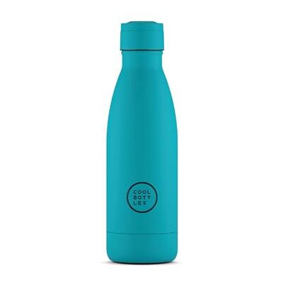 Cool Bottles Stainless Steel Water Bottle 350 ml Vivid Turquoise 25,10 x 7cm Luchtdichte Thermische Fles Koude dranken 36 uur en warme dranken 18 uur Triple-Cool Technologie BPA Vrij Cool Bottles Stainless Steel Water Bottle 350 ml Vivid Turquoise 25,10 x 7cm Luchtdichte Thermische Fles Koude dranken 36 uur en warme dranken 18 uur Triple-Cool Technologie BPA Vrij