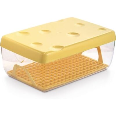 Snips Cheese Saver 3 LT, kaascontainer voor koelkast, kaasdoos met rooster 26x17x10,5 cm, gele kleur, gemaakt in Italië, BPA-vrij Snips Cheese Saver 3 LT, kaascontainer voor koelkast, kaasdoos met rooster 26x17x10,5 cm, gele kleur, gemaakt in Italië, BPA-vrij