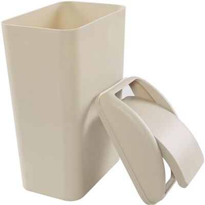 Obstnny Obston Slim plastic vuilnisbak voor smalle ruimtes thuis of op kantoor, 5 Gallon/14L capaciteit, Khaki. Obstnny Obston Slim plastic vuilnisbak voor smalle ruimtes thuis of op kantoor, 5 Gallon/14L capaciteit, Khaki.