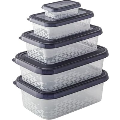 BranQ Home essential ORI vershouddozen, BPA-vrij kunststof, zwart, verschillende maten, 5 stuks BranQ Home essential ORI vershouddozen, BPA-vrij kunststof, zwart, verschillende maten, 5 stuks