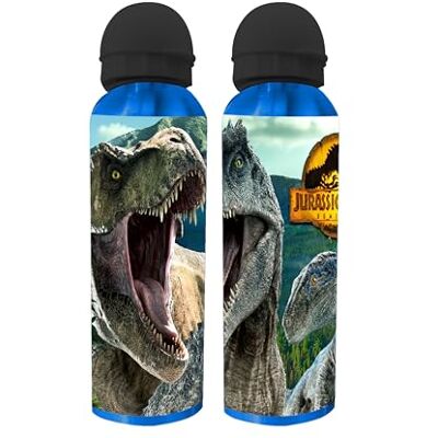 ALBRI 400 ml aluminium drinkfles met veiligheidssluiting en lekvrije schenktuit, praktisch en milieuvriendelijk, met Jurassic figuur ALBRI 400 ml aluminium drinkfles met veiligheidssluiting en lekvrije schenktuit, praktisch en milieuvriendelijk, met Jurassic figuur