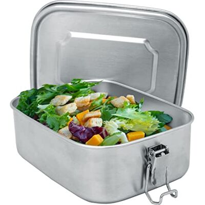 NERTHUS FIH 940 lunchbox van roestvrij staal 800 ml hermetisch herbruikbaar voor voedseltransport NERTHUS FIH 940 lunchbox van roestvrij staal 800 ml hermetisch herbruikbaar voor voedseltransport