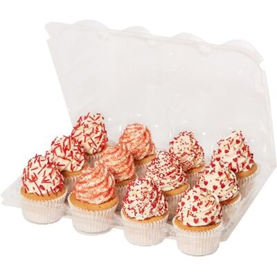 PME Pack van 3 herbruikbare plastic cupcake container draagdozen (12 holten) PME Pack van 3 herbruikbare plastic cupcake container draagdozen (12 holten)