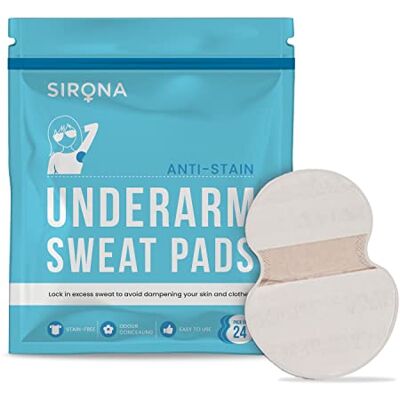 Sirona Einweg-Achselpads Antitranspirant & Absorbierend Schweißschutz Shields gegen Hyperhidrose & Geruch Für Männer & Frauen (24 Pads) Sirona Einweg-Achselpads Antitranspirant & Absorbierend Schweißschutz Shields gegen Hyperhidrose & Geruch Für Männer & Frauen (24 Pads)