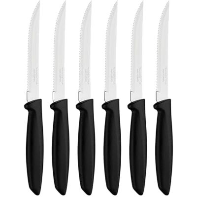 Tramontina 6 stuks fruit/tomatenmes set (zwart, puntig) Tramontina 6 stuks fruit/tomatenmes set (zwart, puntig)