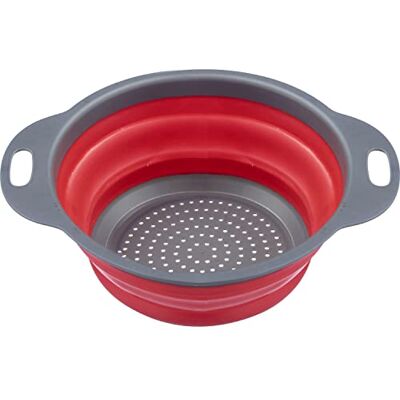Westmark Vergiet, opvouwbaar, met ophangsysteem, binnen-Ø: 18,5 cm, kunststof, mini, rood/antraciet, 21232270 Westmark Vergiet, opvouwbaar, met ophangsysteem, binnen-Ø: 18,5 cm, kunststof, mini, rood/antraciet, 21232270