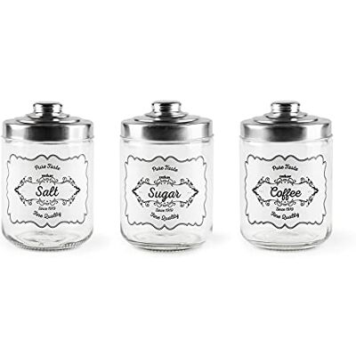 Excelsa Fine Quality Set met 3 glazen voor zout, suiker en koffie, glas, 0,8 liter Excelsa Fine Quality Set met 3 glazen voor zout, suiker en koffie, glas, 0,8 liter