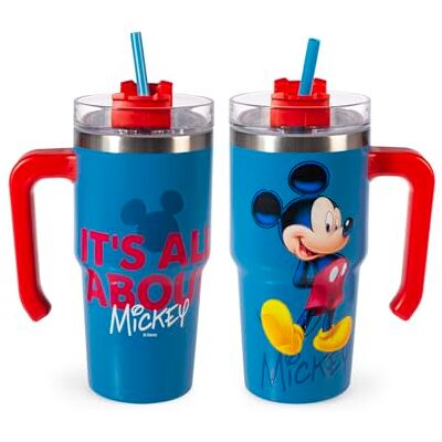 H&H Micky All About Thermosbeker met rietje, 0,6 l, van roestvrij staal, dubbelwandig, herbruikbaar, lekvrij, ideaal voor school, kantoor, sport en reizen H&H Micky All About Thermosbeker met rietje, 0,6 l, van roestvrij staal, dubbelwandig, herbruikbaar, lekvrij, ideaal voor school, kantoor, sport en reizen