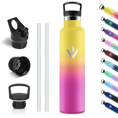 Vikastar Motswedi Thermosfles 1000 ml, Roestvrijstalen Waterfles, BPA-Vrij, Thermofles, 304 RVS, Dubbelwandige, 18/8 Roestvrij Staal, Lekvrij, Waterfles voor Sport, Camping, kantoor, Geel & Rosérood Vikastar Motswedi Thermosfles 1000 ml, Roestvrijstalen Waterfles, BPA-Vrij, Thermofles, 304 RVS, Dubbelwandige, 18/8 Roestvrij Staal, Lekvrij, Waterfles voor Sport, Camping, kantoor, Geel & Rosérood