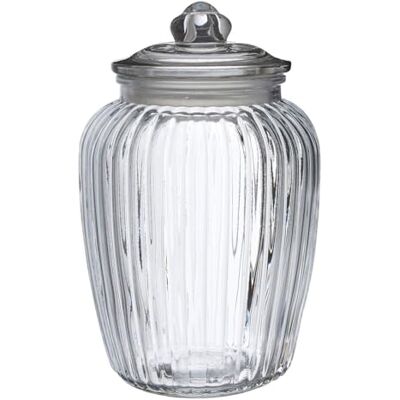 Premier Housewares Vintage Design Glass opslag glas van glas 2280ml, glas, helder, 15x15x25 Premier Housewares Vintage Design Glass opslag glas van glas 2280ml, glas, helder, 15x15x25
