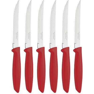 Tramontina 6 stuks fruit/tomatenmes set (rood, puntig) Tramontina 6 stuks fruit/tomatenmes set (rood, puntig)