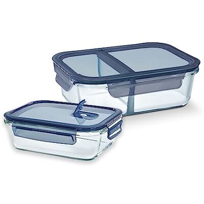 Barazzoni Spa Set van 2 containers, Ml 930, 640, borosilicaatglas Barazzoni Spa Set van 2 containers, Ml 930, 640, borosilicaatglas