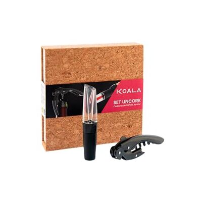 Koala UnCork HT Set tweetakt-kurkentrekker met patent verstelbare wijnbeluchter kurketui cadeau voor wijnliefhebbers Koala UnCork HT Set tweetakt-kurkentrekker met patent verstelbare wijnbeluchter kurketui cadeau voor wijnliefhebbers