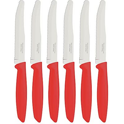 Tramontina 6 stuks fruit/tomatenmes set (rood, afgeronde punt) Tramontina 6 stuks fruit/tomatenmes set (rood, afgeronde punt)