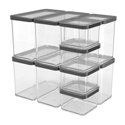Rotho Loft Set opbergblikken 10 stuks LOFT, Kunststof (PP) BPA-vrij, zwart, (32,3 x 22,3 x 32,4 cm) Rotho Loft Set opbergblikken 10 stuks LOFT, Kunststof (PP) BPA-vrij, zwart, (32,3 x 22,3 x 32,4 cm)