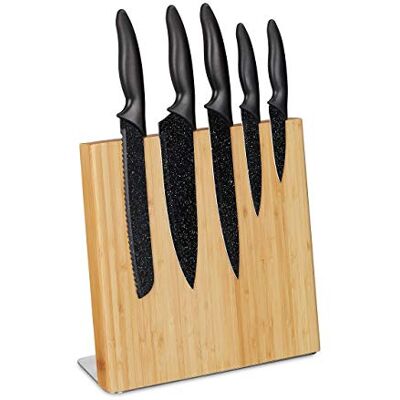 Relaxdays messenblok magnetisch, bamboe, zonder messen, leeg, universeel, 27,5 x 28 x 12 cm, messenhouder, natuur Relaxdays messenblok magnetisch, bamboe, zonder messen, leeg, universeel, 27,5 x 28 x 12 cm, messenhouder, natuur