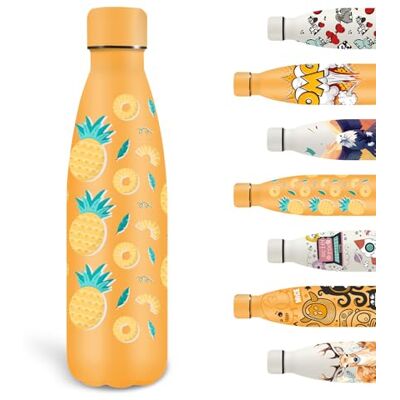 Grsta Thermosfles, 500 ml drinkfles voor kinderen, gepersonaliseerde drinkfles met fruitpatroon, lekvrije roestvrijstalen fles, vacuüm geïsoleerde drinkflessen voor school, kantoor, sport, reizen, Grsta Thermosfles, 500 ml drinkfles voor kinderen, gepersonaliseerde drinkfles met fruitpatroon, lekvrije roestvrijstalen fles, vacuüm geïsoleerde drinkflessen voor school, kantoor, sport, reizen,