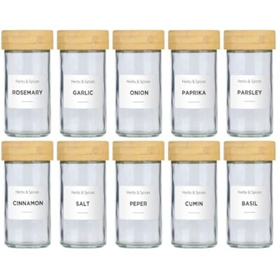 alpina Kruidenpotjes Set van 12 Kruidenpotjes met Stickers en Deksel Glazen Potjes met Bamboe Deksel en Kruidenstrooier Kruidenpotje voor Keuken Organisatie alpina Kruidenpotjes Set van 12 Kruidenpotjes met Stickers en Deksel Glazen Potjes met Bamboe Deksel en Kruidenstrooier Kruidenpotje voor Keuken Organisatie