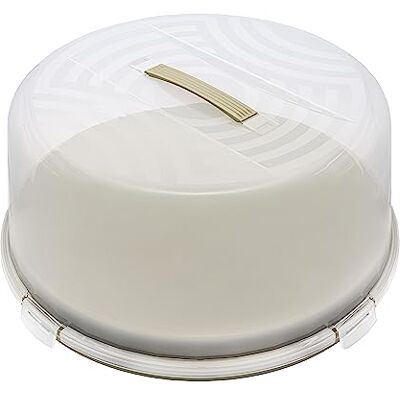 BranQ Home essential Joy Ronde taarthouder met hoge afdekking en praktische handgreep, kunststof (PP) BPA-vrij, saliekleur/transparant, 334 x 156 mm BranQ Home essential Joy Ronde taarthouder met hoge afdekking en praktische handgreep, kunststof (PP) BPA-vrij, saliekleur/transparant, 334 x 156 mm
