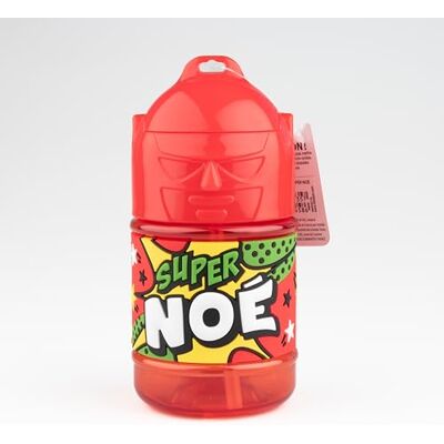 SUPER GOURDE Gepersonaliseerde kinderfles, waterfles met rietje Super Noé SUPER GOURDE Gepersonaliseerde kinderfles, waterfles met rietje Super Noé