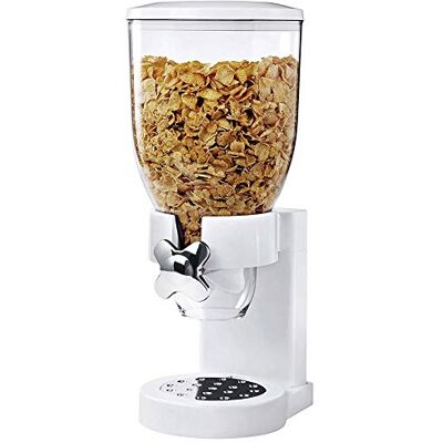 Bakaji Cereal Dispenser - Storage & Dispenser for Pasta, Muesli, Candy - White Bakaji Cereal Dispenser - Storage & Dispenser for Pasta, Muesli, Candy - White