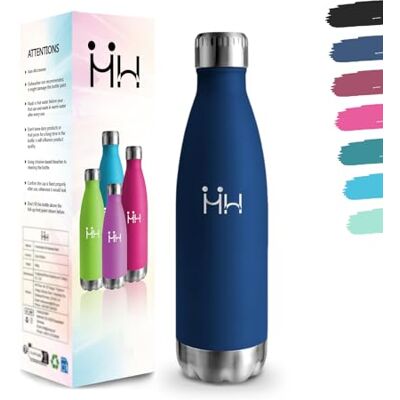 Motswedi Drinkfles, 500 ml BPA-vrij, roestvrijstalen drinkfles, 304 roestvrij staal, waterfles, dubbelwandig vacuüm geïsoleerd, geïsoleerde fles voor school, reizen Donkerblauw geïsoleerde fles voor kinderen Motswedi Drinkfles, 500 ml BPA-vrij, roestvrijstalen drinkfles, 304 roestvrij staal, waterfles, dubbelwandig vacuüm geïsoleerd, geïsoleerde fles voor school, reizen Donkerblauw geïsoleerde fles voor kinderen