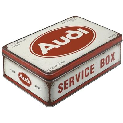 ART Retro voorraadblik plat, 2,5 l, Audi – Service Box – Cadeau idee voor Audi fans, doos met deksel van blik, vintage design ART Retro voorraadblik plat, 2,5 l, Audi – Service Box – Cadeau idee voor Audi fans, doos met deksel van blik, vintage design